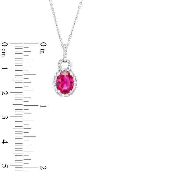 Oval Lab-Created Ruby and White Lab-Created Sapphire Doorknocker Ring, Pendant and Drop Earrings Set in Sterling Silver