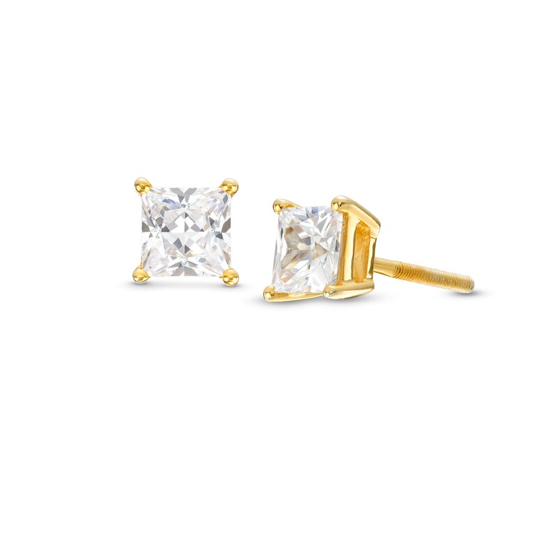 2 CT. T.W. Certified PrincessCut Diamond Solitaire Stud Earrings in