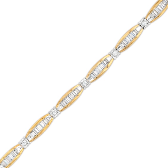 2 CT. T.w. Certified Baguette Lab-Grown Diamond Boat Station Bracelet in 14K Gold (F/Si2)
