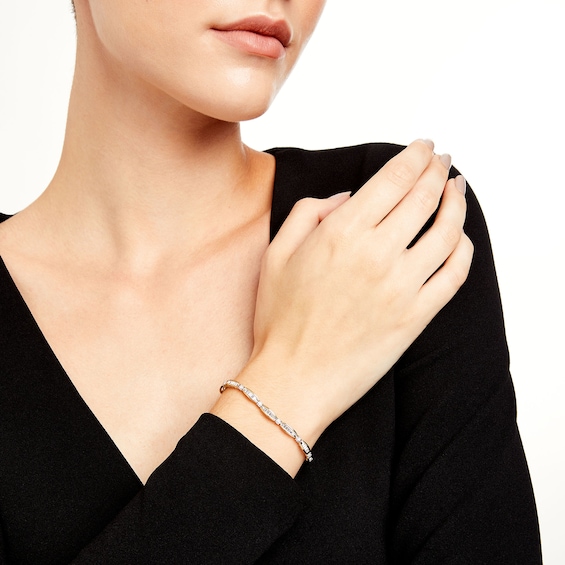 2 CT. T.w. Certified Baguette Lab-Grown Diamond Boat Station Bracelet in 14K Gold (F/Si2)