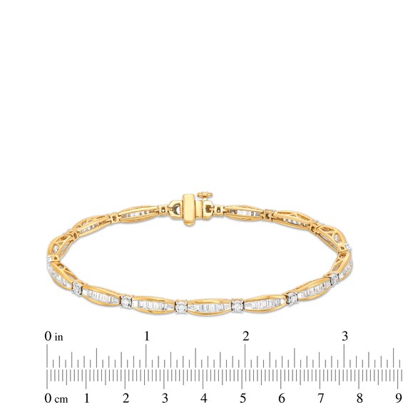 2 CT. T.w. Certified Baguette Lab-Grown Diamond Boat Station Bracelet in 14K Gold (F/Si2)