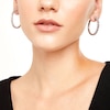 Thumbnail Image 2 of 2 CT. T.W. Certified Baguette Lab-Grown Diamond Hoop Earrings in 14K White Gold (F/SI2)