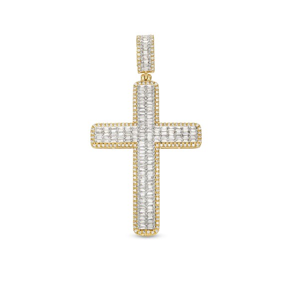 1-1/2 CT. T.w. Diamond Double Row Cross Charm in 10K Gold