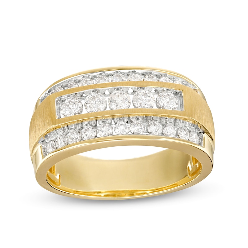 Men's 1 CT. T.W. Diamond Raised Five Stone Ring in 10K Gold