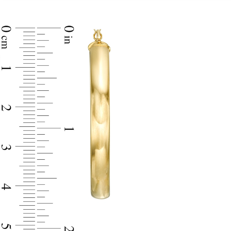 Main Image 3 of Flat 35.0mm Hoop Earrings in Hollow 14K Gold