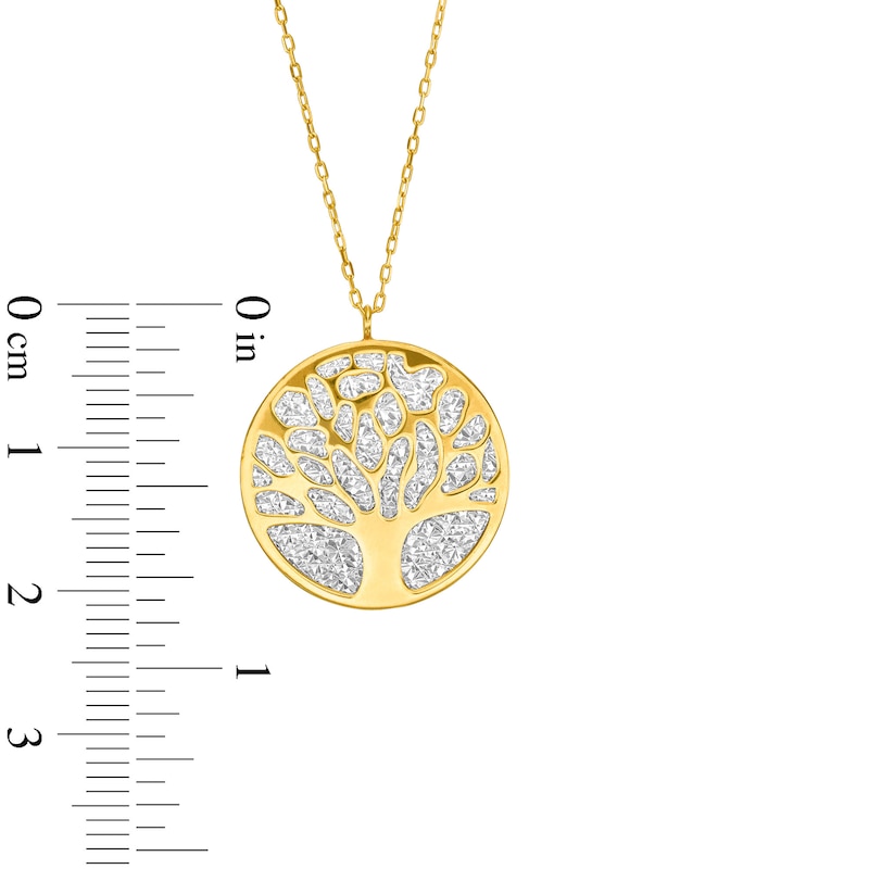 Main Image 3 of Tree of Life Disc Pendant in 10K Two-Tone Gold
