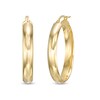 Thumbnail Image 1 of Flat 38.0mm Oval Hoop Earrings in Hollow 14K Gold