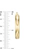Thumbnail Image 3 of Flat 38.0mm Oval Hoop Earrings in Hollow 14K Gold