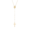 Thumbnail Image 1 of Rosary Necklace in 10K Tri-Tone Gold - 20"