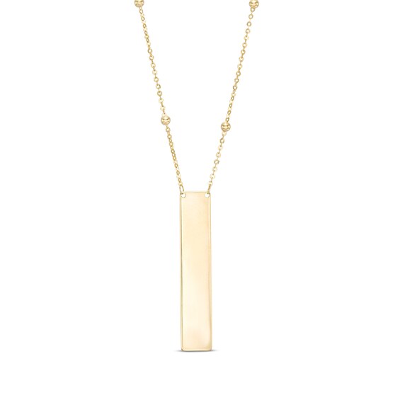 Linear Bar Saturn Chain Necklace in 10K Gold