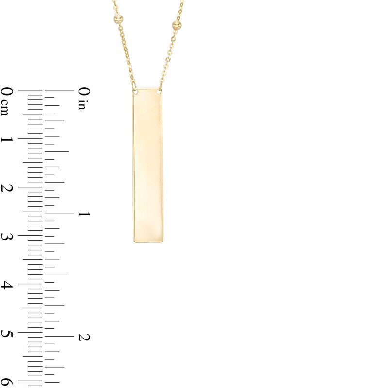 Main Image 3 of Linear Bar Saturn Chain Necklace in 10K Gold
