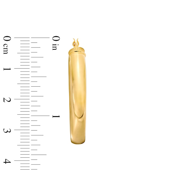 Flat 25.0mm Hoop Earrings in Hollow 14K Gold