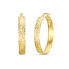 Thumbnail Image 0 of Oro Diamante™ 36.0mm Diamond-Cut Oval Hoop Earrings in 14K Gold