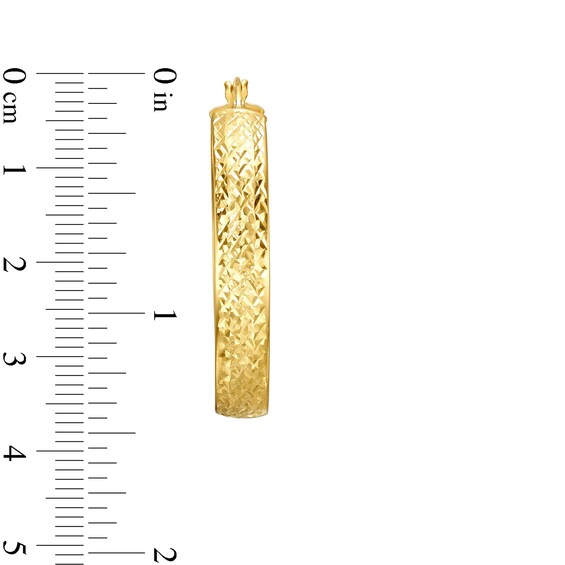 Oro Diamanteâ¢ 36.0mm Diamond-Cut Oval Hoop Earrings in 14K Gold