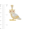 Thumbnail Image 1 of Men's 3/4 CT. T.W. Diamond and Lab-Created Ruby Perched Owl Charm in 10K Gold