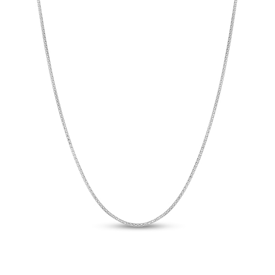 1.1mm Popcorn Chain Necklace in Hollow 14K White Gold - 22"