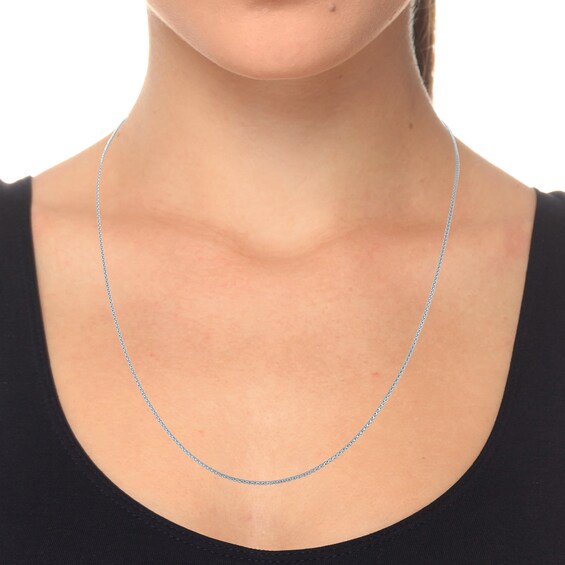 1.1mm Popcorn Chain Necklace in Hollow 14K White Gold - 22"