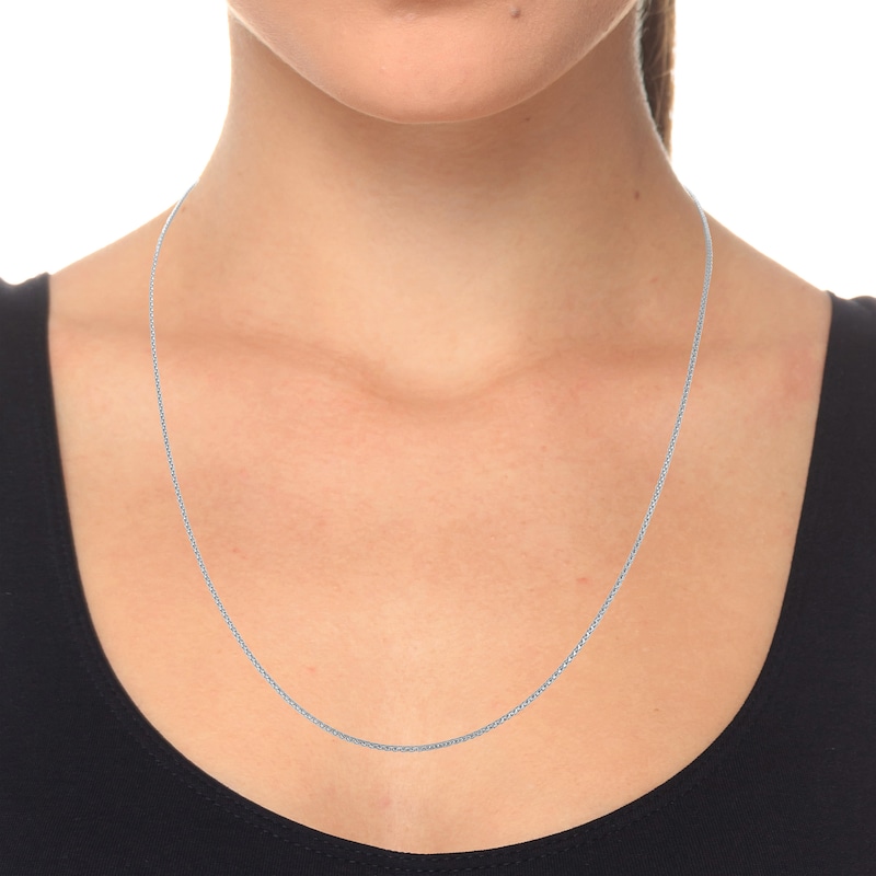Main Image 2 of 1.1mm Popcorn Chain Necklace in Hollow 14K White Gold - 22"