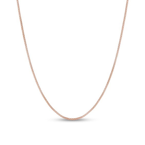 1.1mm Popcorn Chain Necklace in Hollow 14K Rose Gold - 22"