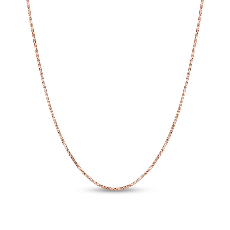 1.1mm Popcorn Chain Necklace in Hollow 14K Rose Gold - 22"