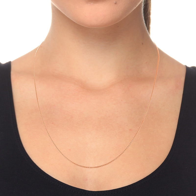 1.1mm Popcorn Chain Necklace in Hollow 14K Rose Gold - 22"