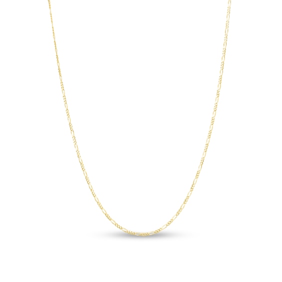1.3mm Figaro Chain Necklace in Hollow 14K Gold - 18"
