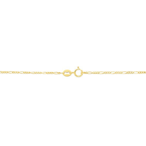 1.3mm Figaro Chain Necklace in Hollow 14K Gold - 18"