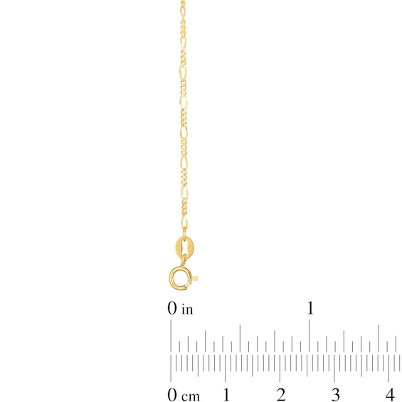 1.3mm Figaro Chain Necklace in Hollow 14K Gold - 18"