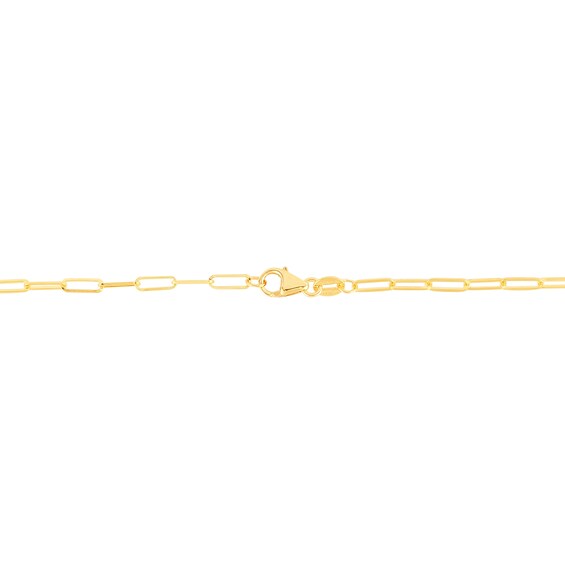 2.1mm Paper Clip Chain Choker Necklace in Hollow 14K Gold - 16"