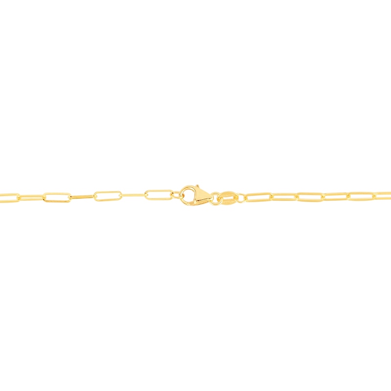 2.1mm Paper Clip Chain Choker Necklace in Hollow 14K Gold - 16"