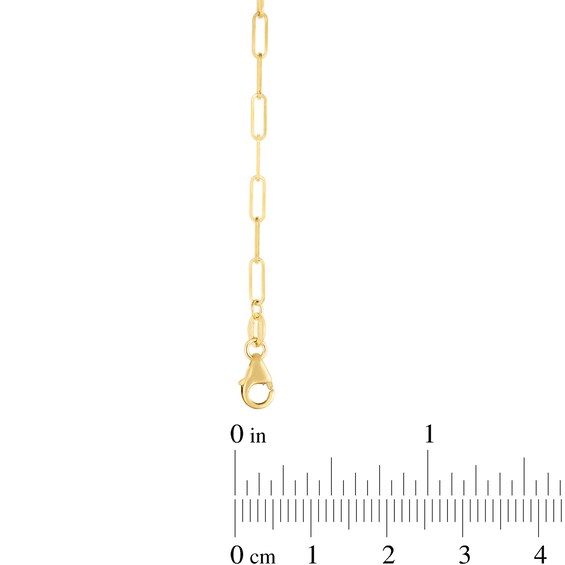 2.1mm Paper Clip Chain Choker Necklace in Hollow 14K Gold - 16"