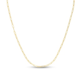 2.1mm Paper Clip Chain Necklace in Hollow 14K Gold - 18"