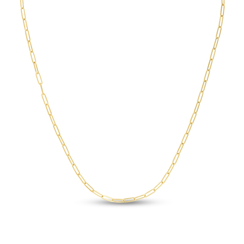 Main Image 1 of 2.1mm Paper Clip Chain Necklace in Hollow 14K Gold - 18"