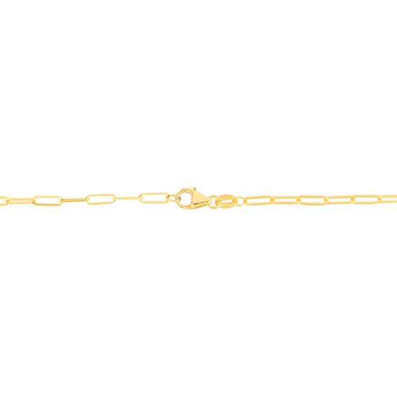 2.1mm Paper Clip Chain Necklace in Hollow 14K Gold - 18"