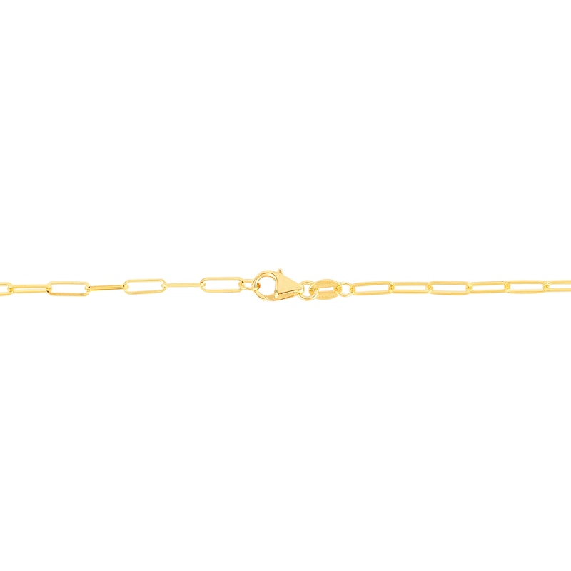 2.1mm Paper Clip Chain Necklace in Hollow 14K Gold - 18"