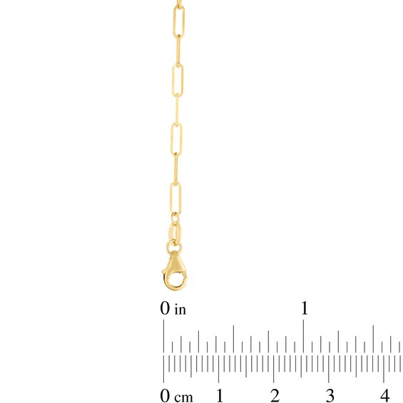 2.1mm Paper Clip Chain Necklace in Hollow 14K Gold - 18"