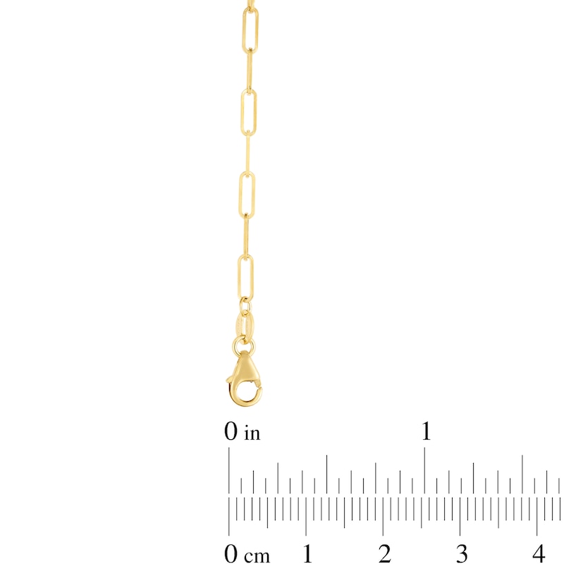 2.1mm Paper Clip Chain Necklace in Hollow 14K Gold - 18"