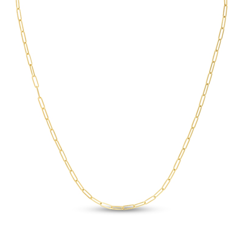 Main Image 1 of 2.1mm Paper Clip Chain Necklace in Hollow 14K Gold - 20"