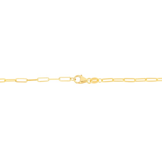 2.1mm Paper Clip Chain Necklace in Hollow 14K Gold - 20"