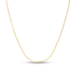 2.1mm Paper Clip Chain Necklace in Hollow 14K Gold - 24"