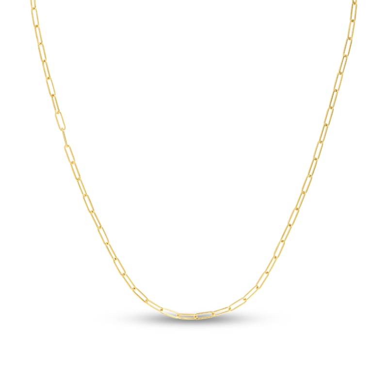 Main Image 1 of 2.1mm Paper Clip Chain Necklace in Hollow 14K Gold - 24"