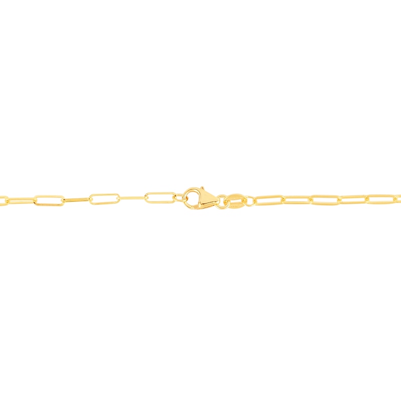 2.1mm Paper Clip Chain Necklace in Hollow 14K Gold - 24"