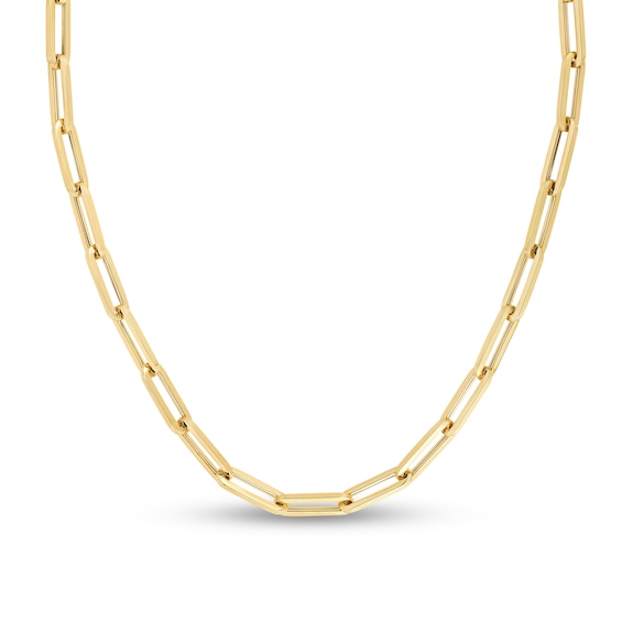 6.1mm Paper Clip Chain Necklace in Hollow 14K Gold - 18"