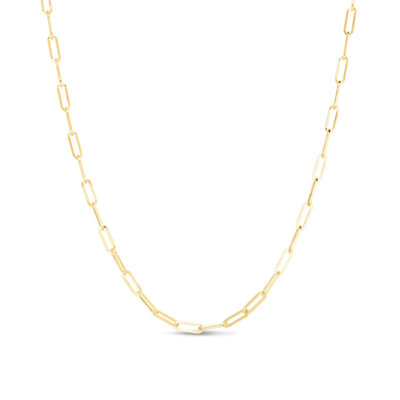 Main Image 1 of 3.2mm Paper Clip Chain Necklace in Hollow 14K Gold - 16.25"