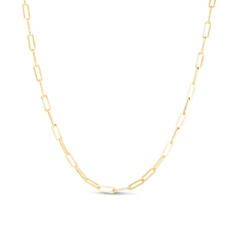 3.2mm Paper Clip Chain Necklace in Hollow 14K Gold - 18"