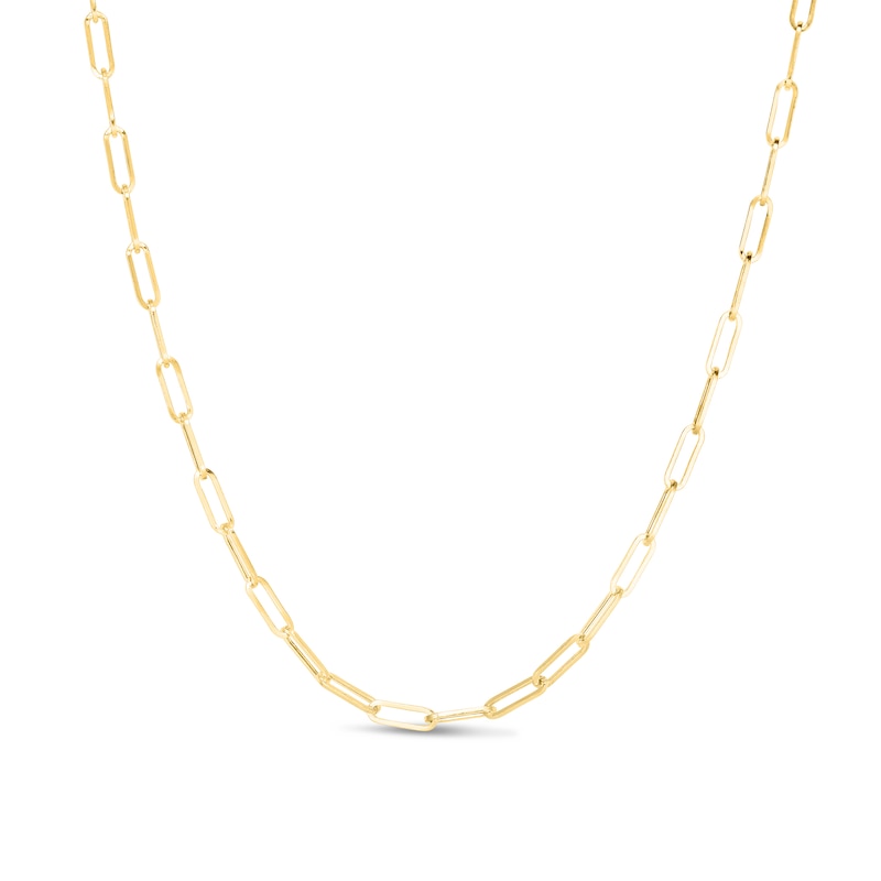 14K Gold 3.2mm Link Paperclip Necklace