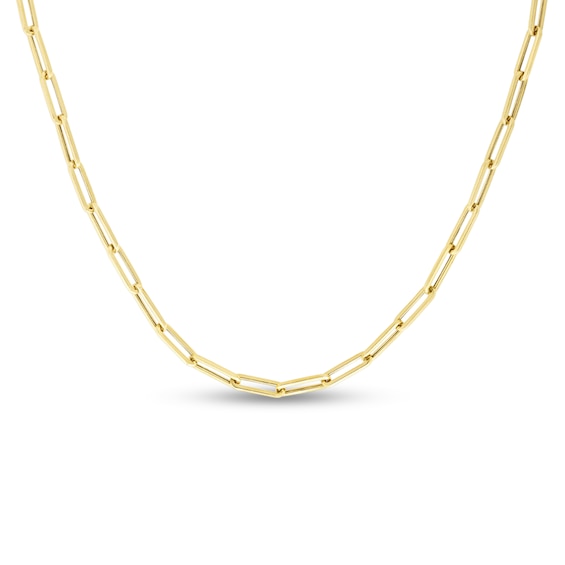 4.2mm Paper Clip Chain Necklace in Hollow 14K Gold - 18"
