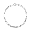 Thumbnail Image 0 of 4.2mm Paper Clip Chain Bracelet in Hollow 14K White Gold - 7.5"