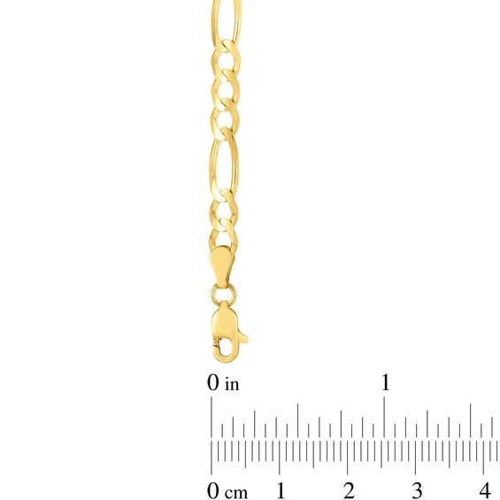 4.5mm Figaro Chain Bracelet in Hollow 14K Gold - 8.0"