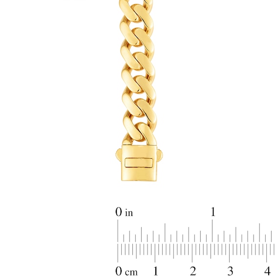 9.5mm Cuban Curb Chain Bracelet in Hollow 14K Gold - 8.5"